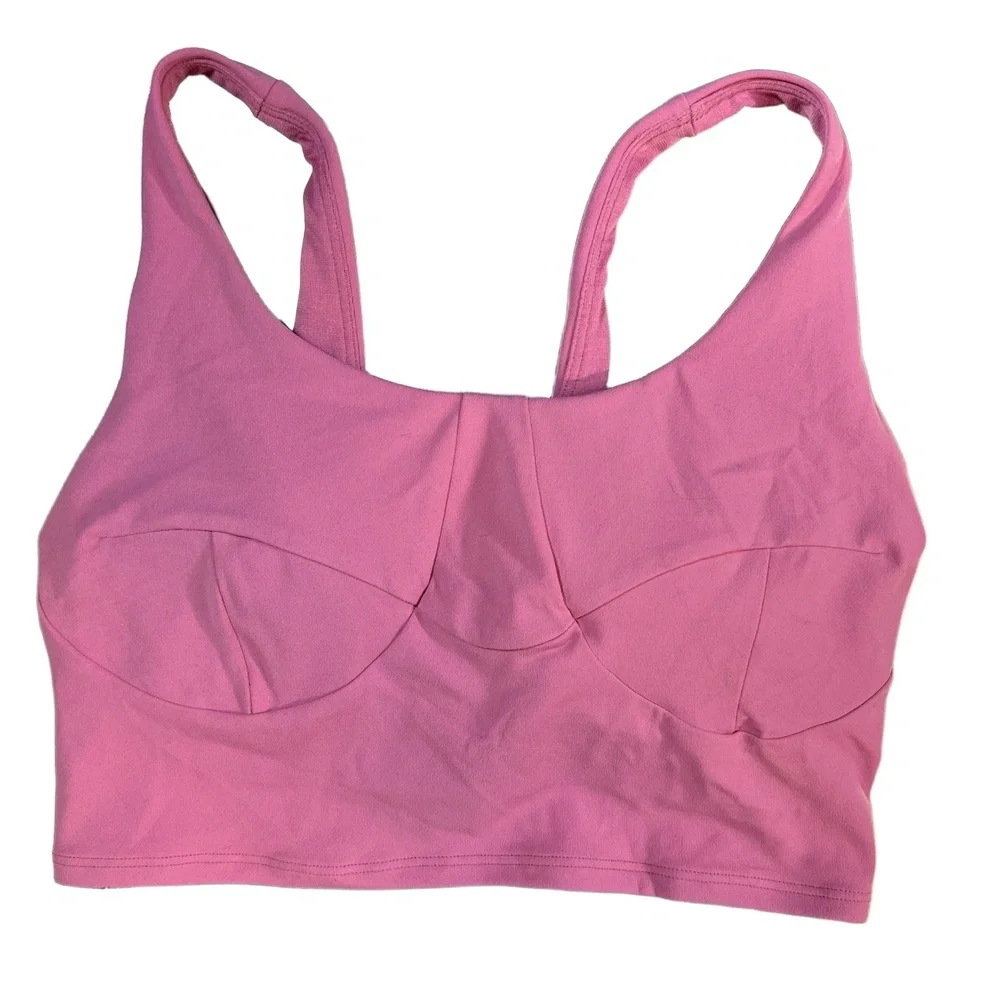 Lululemon Nulu‎ Sports Bra Front Darting Yoga Light Support Pink Blossom Size 4